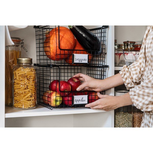 Czarny metalowy koszyk iDesign Classico, 31x25,5 cm-image-1