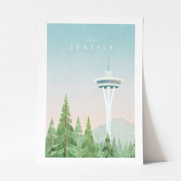 Plakat Travelposter Seattle, 50 x 70 cm