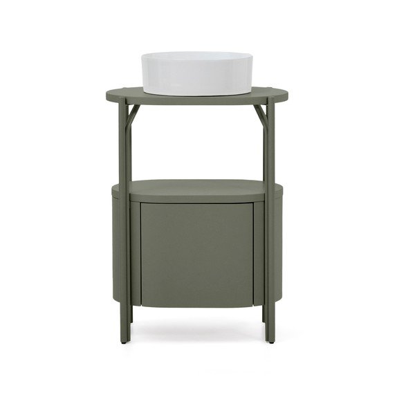 Zielona szafka pod umywalkę 60x81 cm Arely – Kave Home-image-3