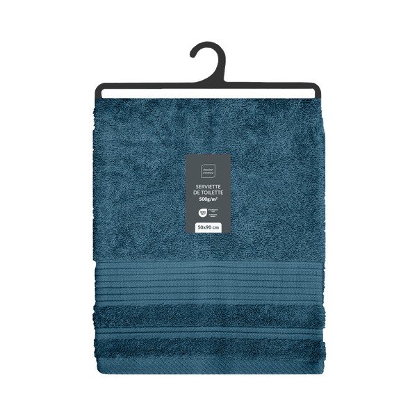 Ciemnoniebieski bawełniany ręcznik frotte 50x90 cm Tendresse – douceur d'intérieur-image-4