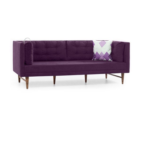 Fioletowa sofa 3-osobowa Balcab Home Eva
