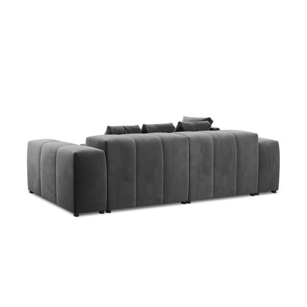 Szary aksamitny narożnik (róg zmienny) Rome Velvet – Cosmopolitan Design-image-4