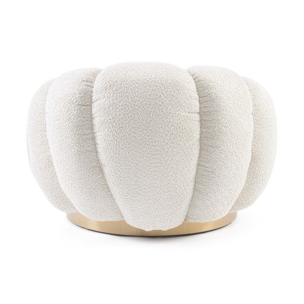 Kremowy obrotowy fotel z materiału bouclé Florel – Bizzotto-image-4