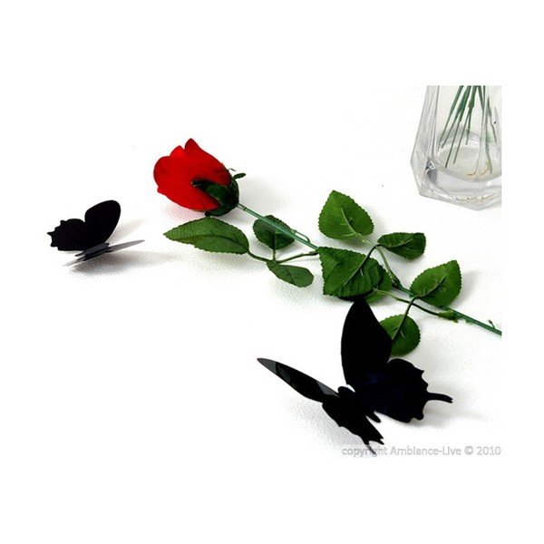 Zestaw 12 naklejek 3D Ambiance Black Butterflies-image-1