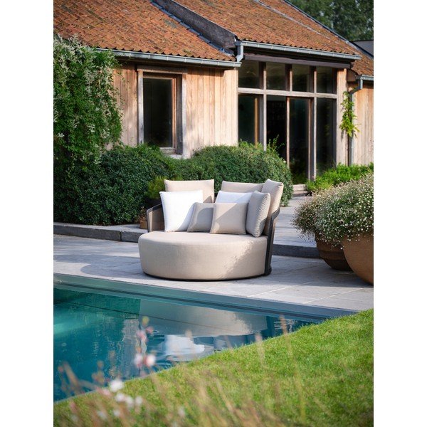 Beżowy tapicerowany leżak ogrodowy Cielo – Diphano-image-4