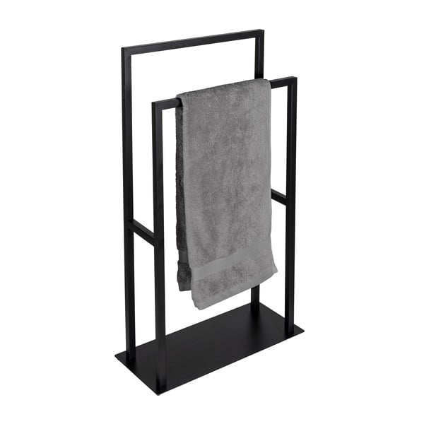 Czarny stojak na ręczniki ze stali nierdzewnej Rivaltana – Wenko-image-1