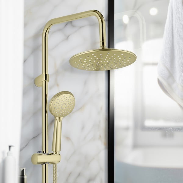 Zestaw prysznicowy ze stali nierdzewnej w kolorze matowego złota 101 cm Young Line – Wenko-image-2