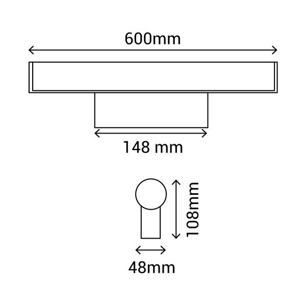 Czarny kinkiet SULION Caspio, dł. 60 cm-image-4