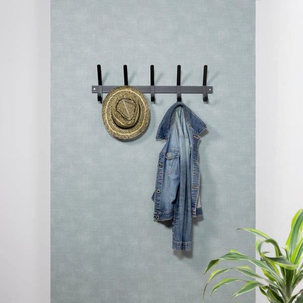 Czarny metalowy wieszak ścienny 70 cm Dexter – Spinder Design-image-1