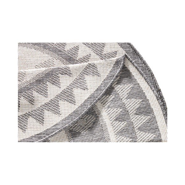 Szaro-kremowy dywan dwustronny odpowiedni na zewnątrz NORTHRUGS Jamaica, ⌀ 140 cm-image-3