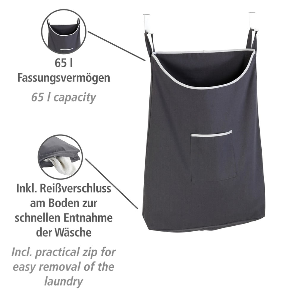 Szary wiszący kosz na pranie Wenko Door Laundry, 65 l (zdjęcie 8)