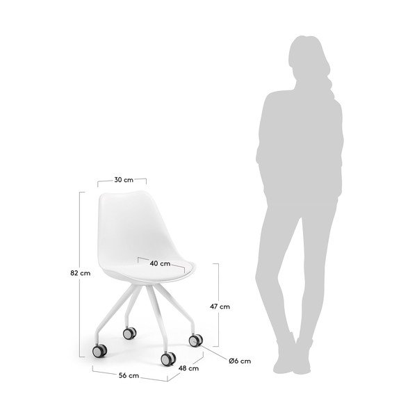Białe krzesło biurowe Kave Home Lars-image-4