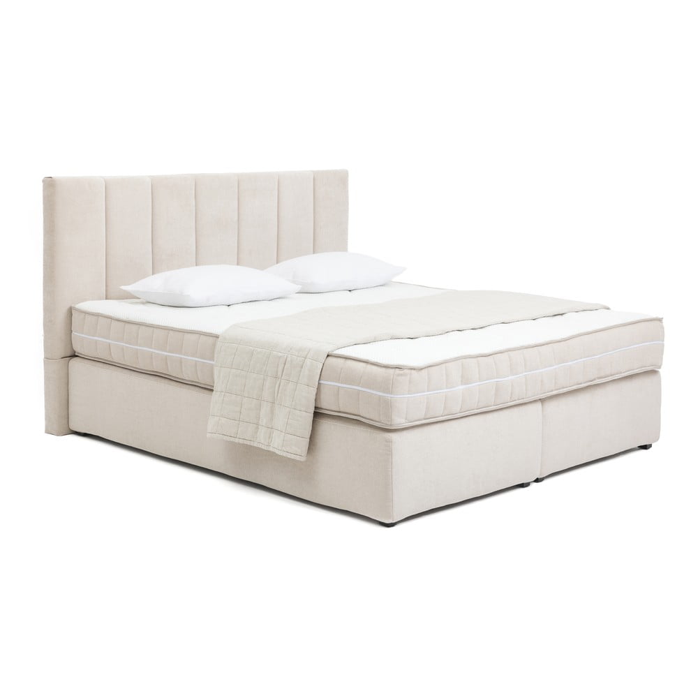 Beżowe łóżko kontynentalne 160x200 cm Olia Bold Line – Bonami Selection
