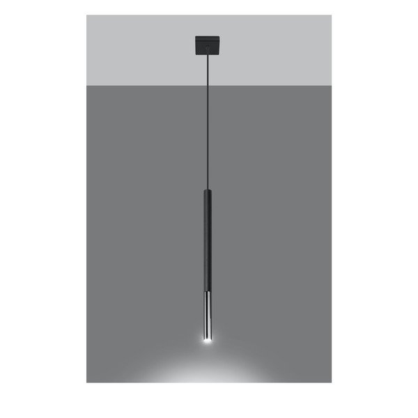 Metalowa lampa wisząca w czarno-srebrnym kolorze Asarot – Sollux-image-1