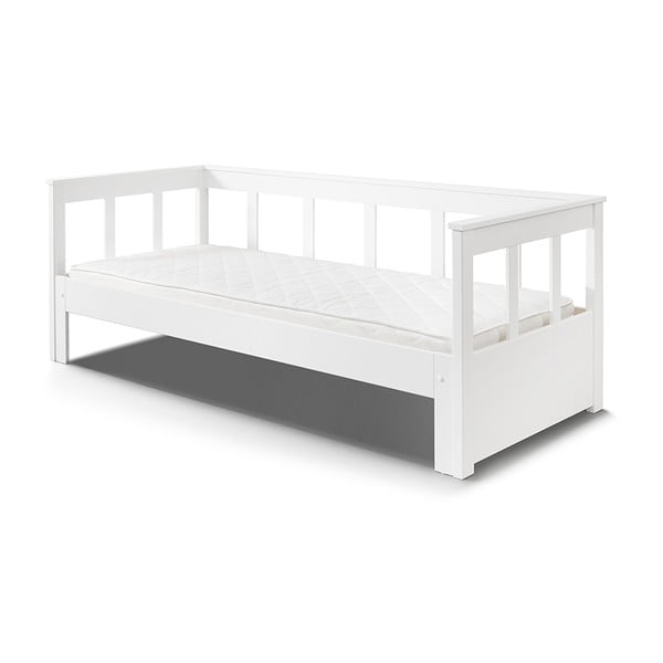 Białe rozkładane łóżko z litego drewna sosnowego Vipack Pino, 90/180x200 cm