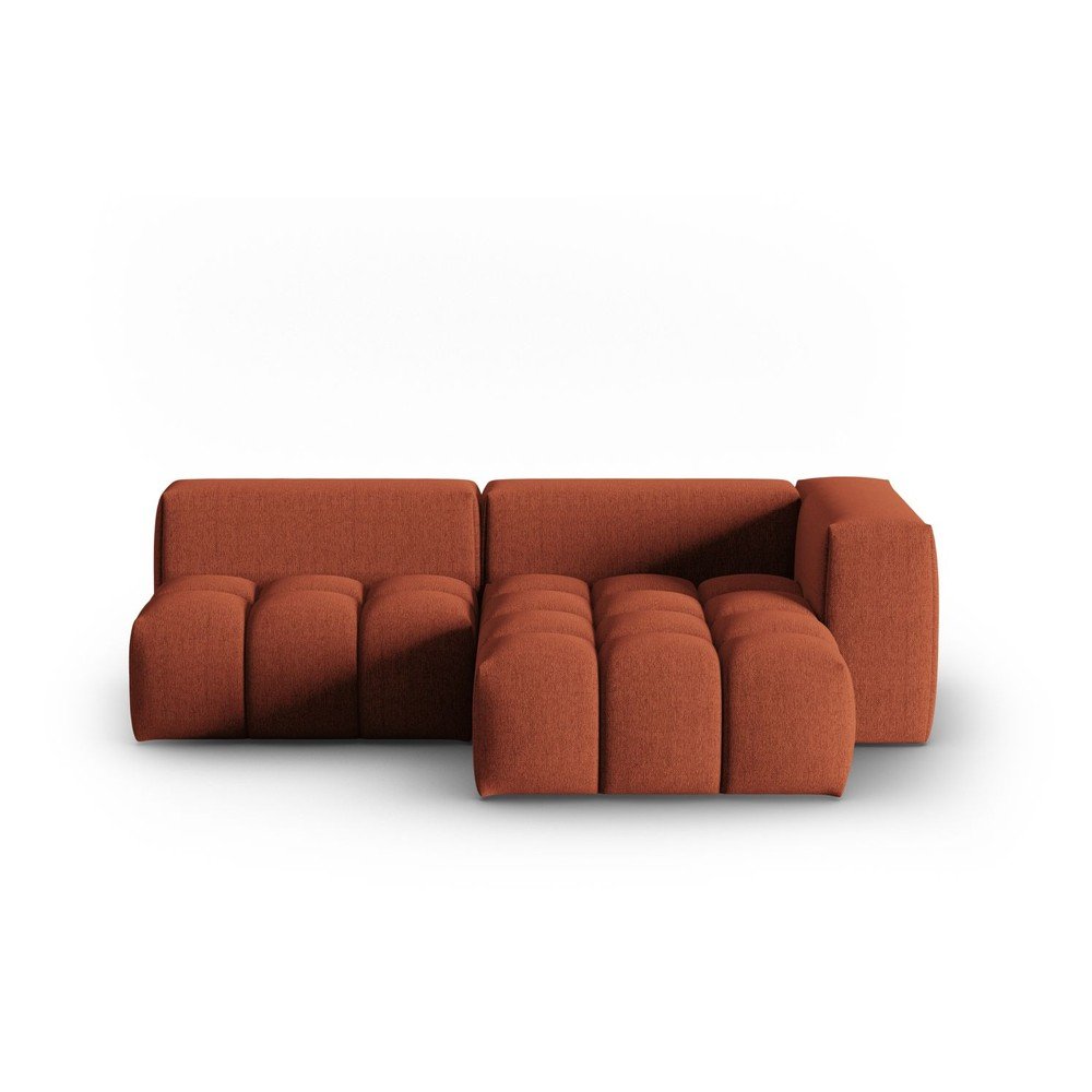 Narożnik (prawostronny/z szezlongiem) w kolorze terakoty Verona – Cosmopolitan Design
