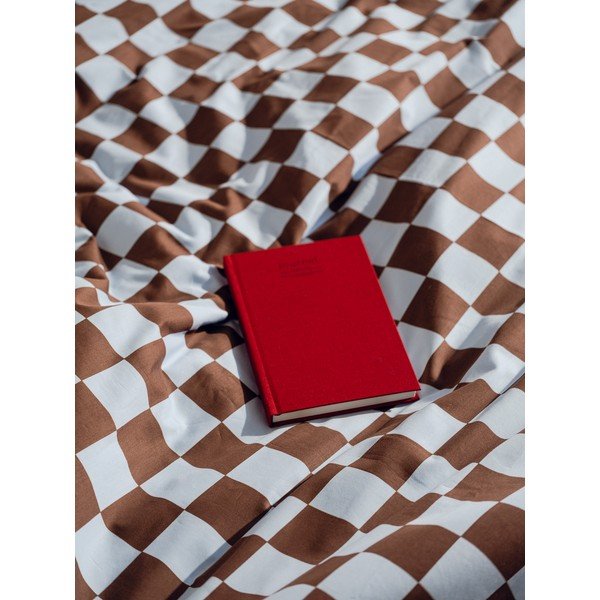 Jasnoniebiesko-brązowa poszwa na kołdrę jednoosobowa z satyny bawełnianej 140x200 cm Plu – noo.ma-image-2