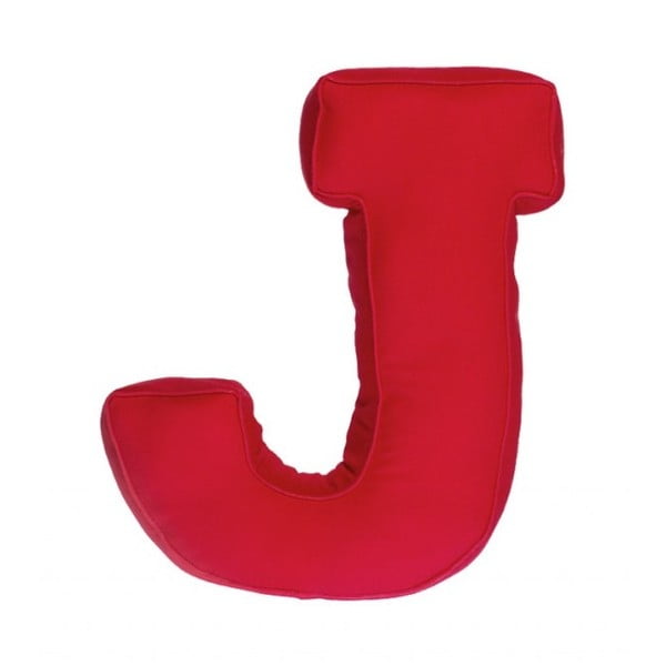 Poduszka w kształcie litery J, czerwona