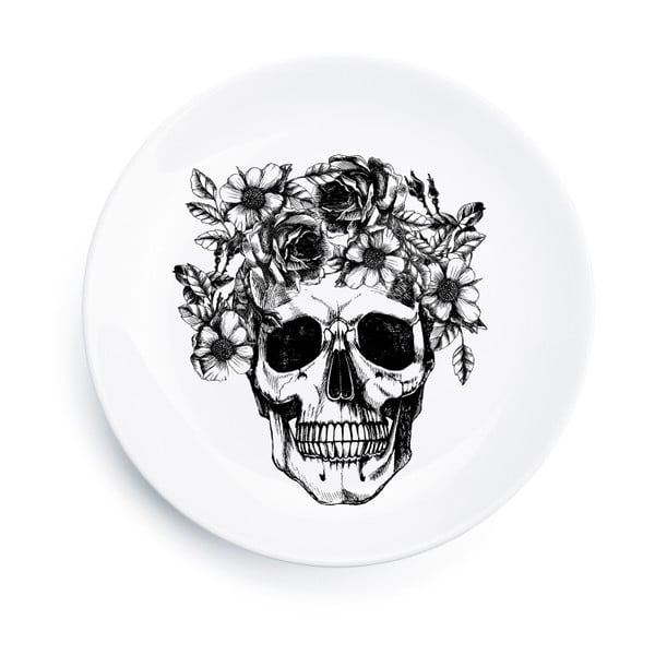 Porcelanowy talerz Skull, 25 cm