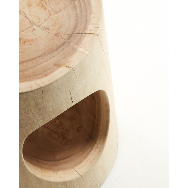 Okrągły stolik z litego drewna munggur ø 30 cm Halker – Kave Home-image-3