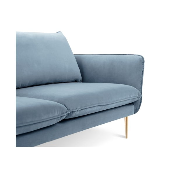 Bladoniebieska aksamitna sofa Cosmopolitan Design Florence, 160 cm-image-3