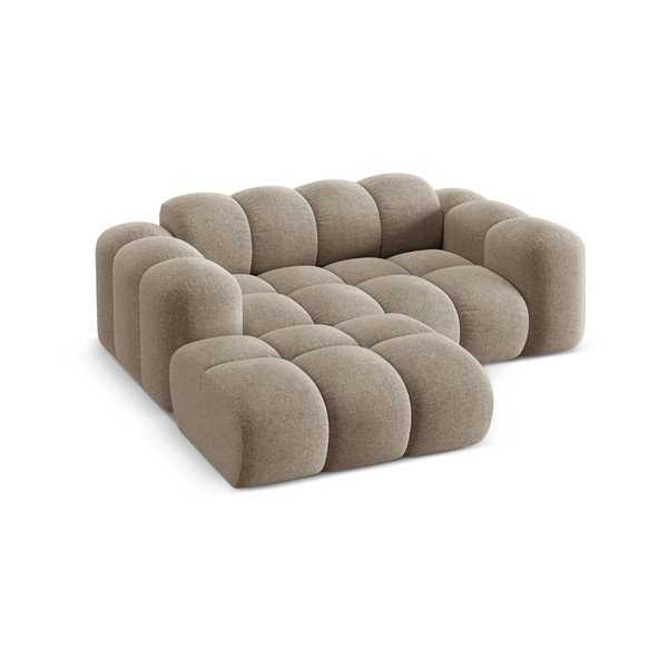 Jasnobrązowy narożnik z tkaniny szenilowej (lewostronny/z szezlongiem) Treno – Cosmopolitan Design-image-2