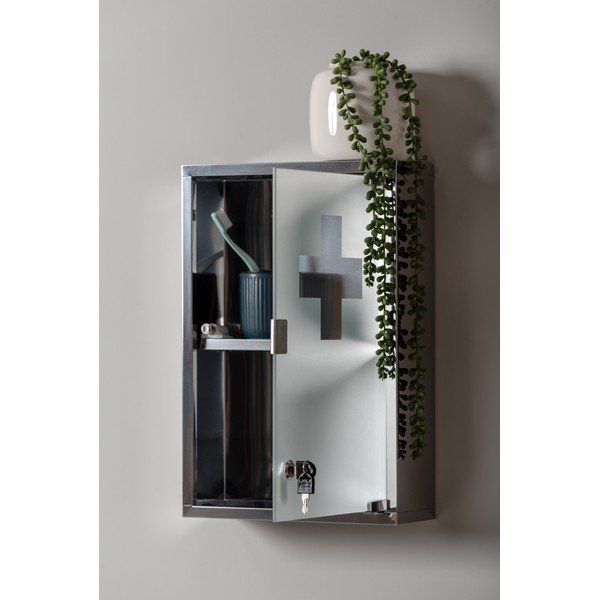 Metalowa wisząca szafka łazienkowa w kolorze złota 12x48 cm  – PT LIVING-image-1