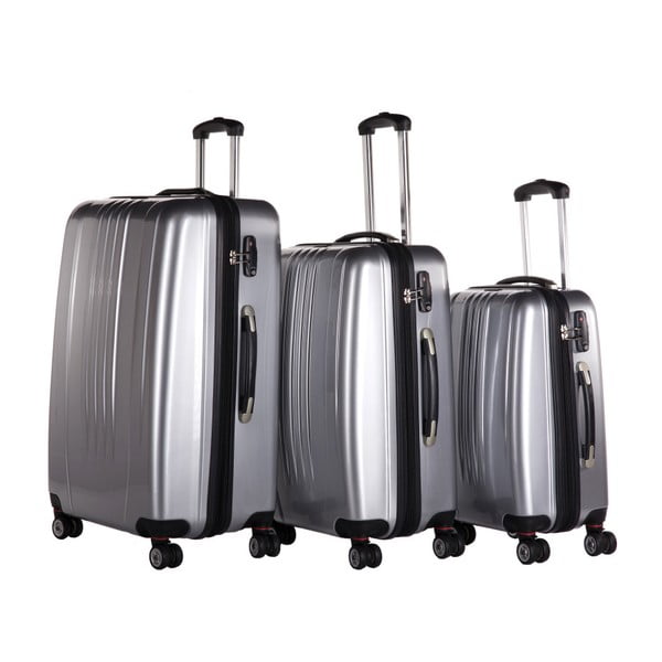 Zestaw 3 walizek podróżnych w kolorze srebra Packenger Premium Koffer