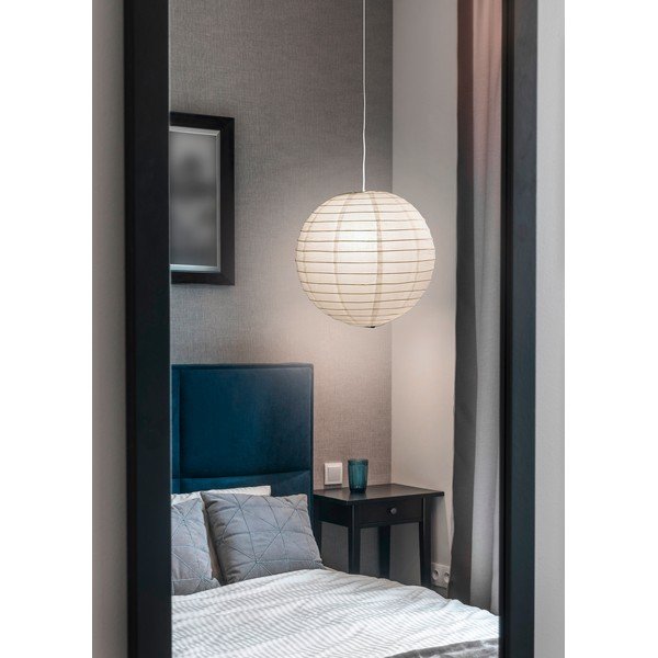 Biała lampa wisząca z papierowym kloszem Paper – Trio-image-1