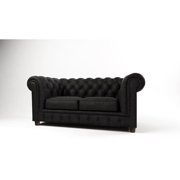 Czarna aksamitna sofa 178 cm Cambridge – Ropez