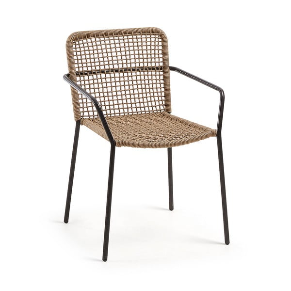 Beżowe krzesło ogrodowe ze stalową konstrukcją Kave Home Bomer