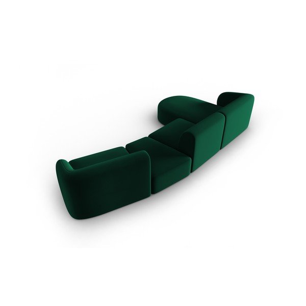 Zielony aksamitny narożnik (lewostronny/z szezlongiem) Paolo – Milo Casa-image-3