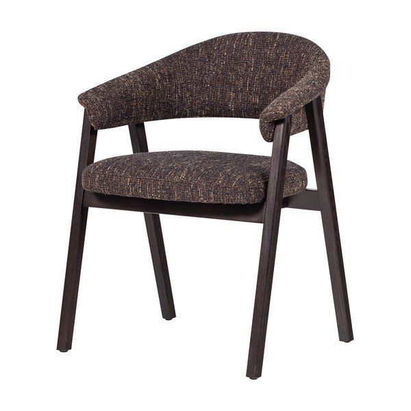 Ciemnobrązowe tapicerowane krzesło z podłokietnikami Tunar – WOOOD