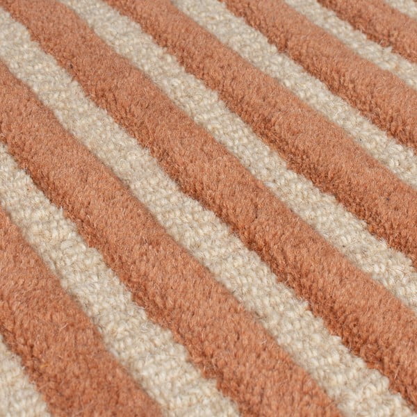 Wełniany dywan tkany ręcznie w kolorze terakoty 200x290 cm Lozenge Terracotta – Flair Rugs-image-4