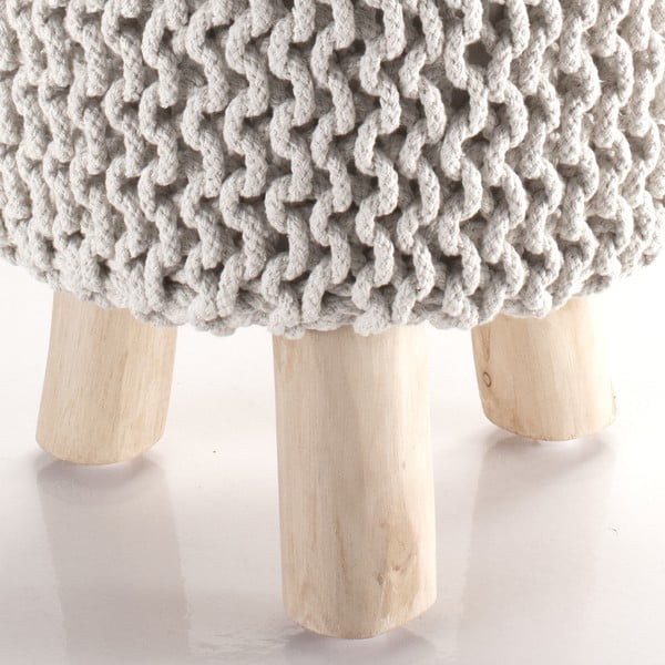 Kremowy taboret pleciony Tomasucci Knit-image-3