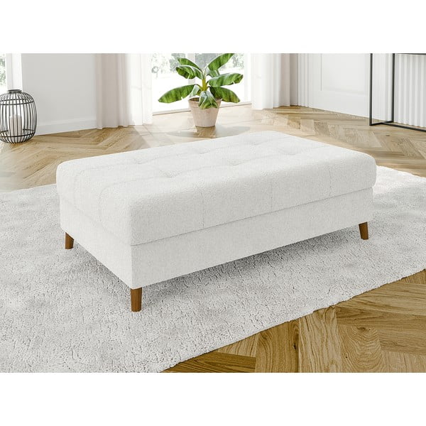 Biały podnóżek z materiału bouclé Ariella – Ropez-image-2