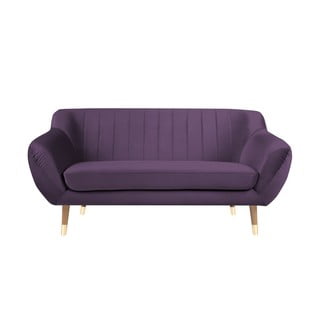 Fioletowa aksamitna sofa Mazzini Sofas Benito, 158 cm