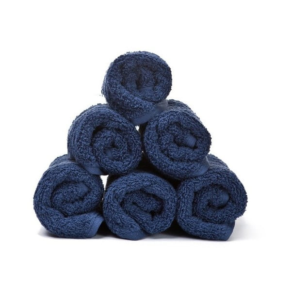 Komplet 6 niebieskich ręczników z czystej bawełny Casa Di Bassi