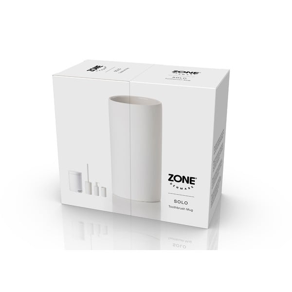 Biały porcelanowy kubek na szczoteczki do zębów Solo − Zone-image-1