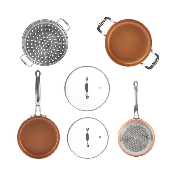 Komplet z wkładką do gotowania na parze InnovaGoods Copper-Effect-image-3