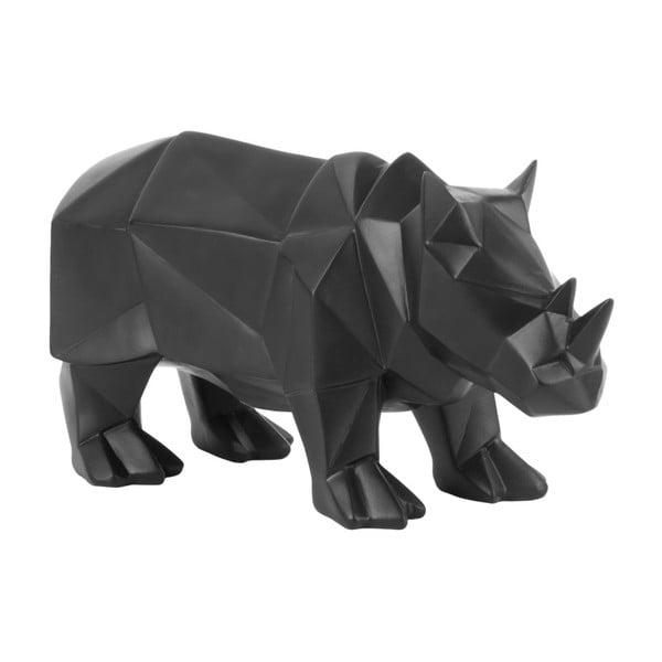 Matowa czarna figurka PT w kształcie nosorożca LIVING Origami Rhino