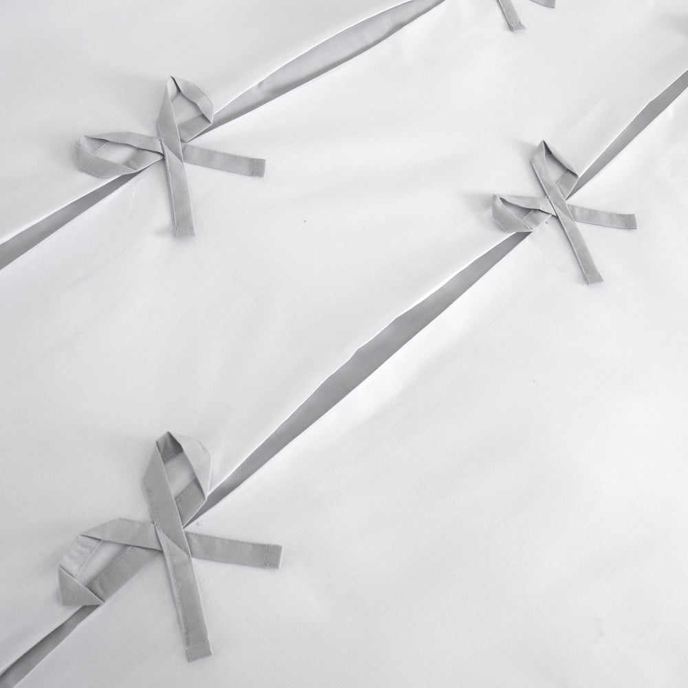 Biało-szara pościel Catherine Lansfield Milo Bow, 135x200 cm (zdjęcie 5)