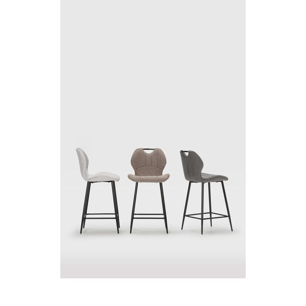 Beżowe tapicerowane hokery zestaw 2 szt. (wysokość siedziska 65 cm) Muli – Marckeric-image-1