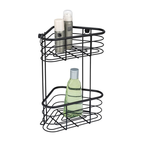 Czarna narożna półka łazienkowa Wenko Trestina, 25x35 cm-image-1