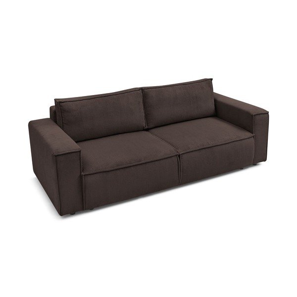 Szarobrązowa sztruksowa rozkładana sofa 245 cm Nihad – Bobochic Paris-image-3
