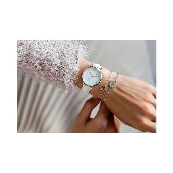 Zegarek damski z białym paskiem ze skóry Emily Westwood Meeting-image-1