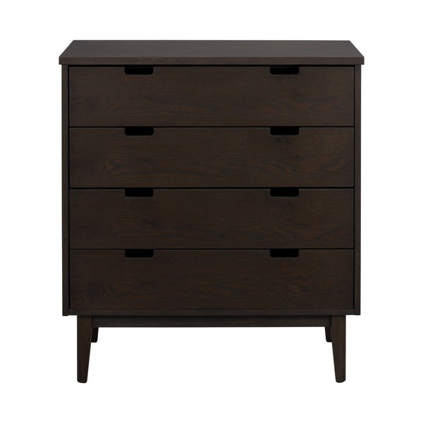 Komoda z litego drewna dębowego w ciemnym naturalnym kolorze 75x85x38 cm Garrison – Rowico-image-4