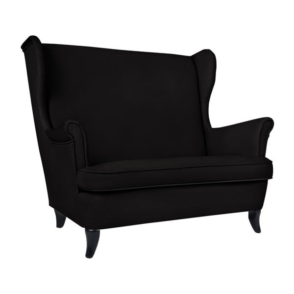 Czarna sofa 2-osobowa Micadoni Home Pirla