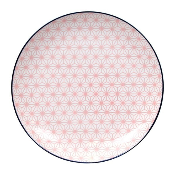 Różowy talerz porcelanowy Tokyo Design Studio Star, ⌀ 25,7 cm
