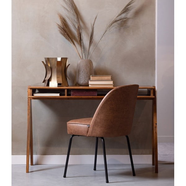 Koniakowe krzesła zestaw 2 szt. ze skóry Vogue – WOOOD-image-1